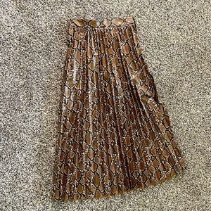 Leather snakeskin skirt